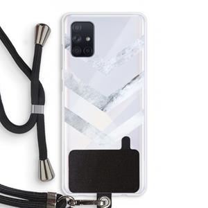 CaseCompany Marmeren pijlen: Samsung Galaxy A71 Transparant Hoesje met koord