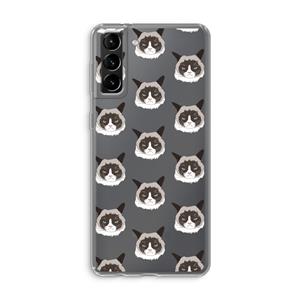 CaseCompany It's a Purrr Case: Samsung Galaxy S21 Plus Transparant Hoesje