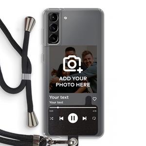 CaseCompany Music Player: Samsung Galaxy S21 Plus Transparant Hoesje met koord