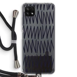 CaseCompany Marrakech Zigzag: Samsung Galaxy A22 5G Transparant Hoesje met koord