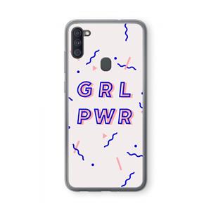 CaseCompany GRL PWR: Samsung Galaxy A11 Transparant Hoesje