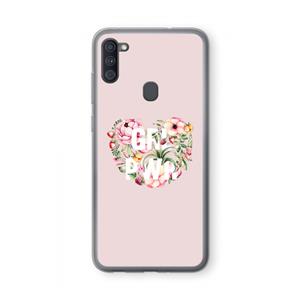 CaseCompany GRL PWR Flower: Samsung Galaxy A11 Transparant Hoesje