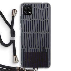 CaseCompany Moroccan stripes: Samsung Galaxy A22 5G Transparant Hoesje met koord