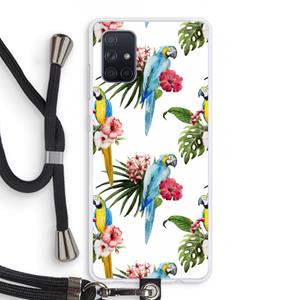 CaseCompany Kleurrijke papegaaien: Samsung Galaxy A71 Transparant Hoesje met koord
