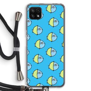 CaseCompany Visjes: Samsung Galaxy A22 5G Transparant Hoesje met koord