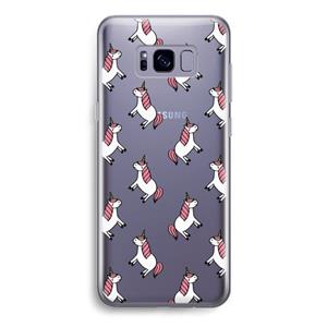 CaseCompany Eenhoorns overal: Samsung Galaxy S8 Transparant Hoesje