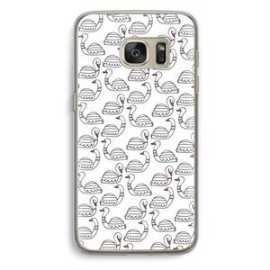 CaseCompany Zwanen: Samsung Galaxy S7 Transparant Hoesje