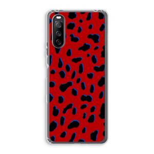 CaseCompany Red Leopard: Sony Xperia 10 III Transparant Hoesje