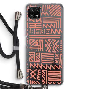 CaseCompany Marrakech Pink: Samsung Galaxy A22 5G Transparant Hoesje met koord