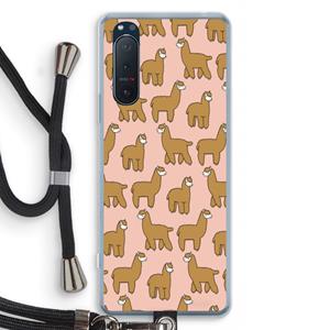 CaseCompany Alpacas: Sony Xperia 5 II Transparant Hoesje met koord