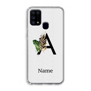 CaseCompany Charcoal Flora: Samsung Galaxy M31 Transparant Hoesje