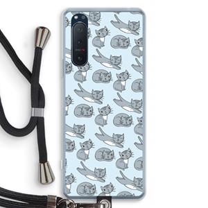 CaseCompany Poezen: Sony Xperia 5 II Transparant Hoesje met koord