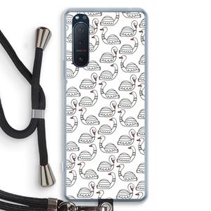 CaseCompany Zwanen: Sony Xperia 5 II Transparant Hoesje met koord