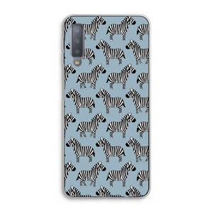 CaseCompany Zebra: Samsung Galaxy A7 (2018) Transparant Hoesje