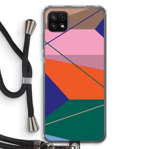 CaseCompany Gestalte 1: Samsung Galaxy A22 5G Transparant Hoesje met koord