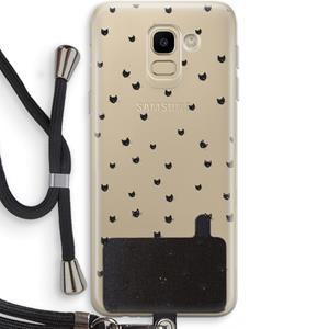 CaseCompany Kleine kattenkopjes: Samsung Galaxy J6 (2018) Transparant Hoesje met koord