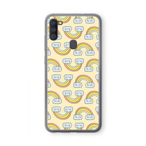 CaseCompany Regenboog: Samsung Galaxy A11 Transparant Hoesje