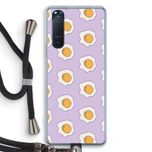 CaseCompany Bacon to my eggs #1: Sony Xperia 5 II Transparant Hoesje met koord