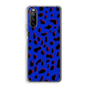 CaseCompany Blue Leopard: Sony Xperia 10 III Transparant Hoesje