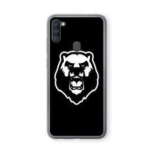 CaseCompany Angry Bear (black): Samsung Galaxy A11 Transparant Hoesje