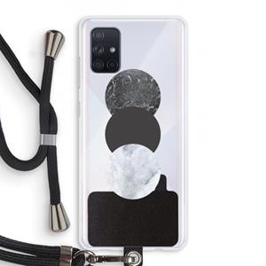 CaseCompany Marmeren cirkels: Samsung Galaxy A71 Transparant Hoesje met koord
