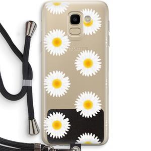 CaseCompany Margrietjes: Samsung Galaxy J6 (2018) Transparant Hoesje met koord