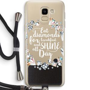 CaseCompany Diamonds: Samsung Galaxy J6 (2018) Transparant Hoesje met koord