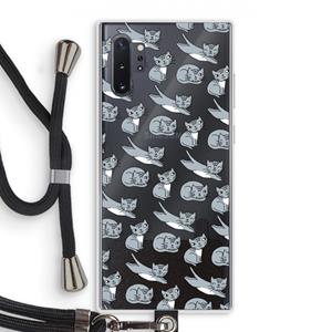 CaseCompany Poezen: Samsung Galaxy Note 10 Plus Transparant Hoesje met koord