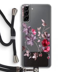 CaseCompany Mooie bloemen: Samsung Galaxy S21 Plus Transparant Hoesje met koord
