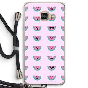 CaseCompany Smiley watermeloenprint: Samsung Galaxy A3 (2016) Transparant Hoesje met koord