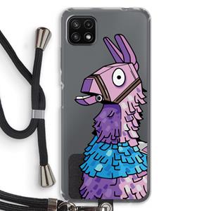 CaseCompany Lama: Samsung Galaxy A22 5G Transparant Hoesje met koord
