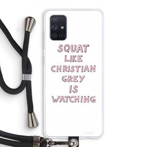 CaseCompany Christian Grey: Samsung Galaxy A71 Transparant Hoesje met koord