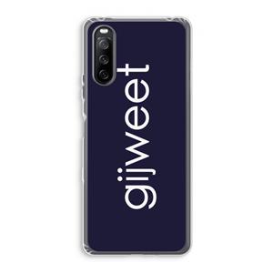 CaseCompany Gijweet: Sony Xperia 10 III Transparant Hoesje