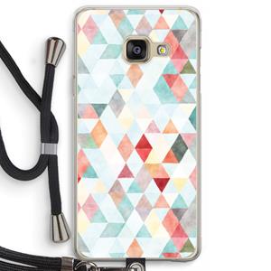 CaseCompany Gekleurde driehoekjes pastel: Samsung Galaxy A3 (2016) Transparant Hoesje met koord