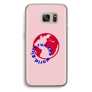 CaseCompany Run The World: Samsung Galaxy S7 Transparant Hoesje