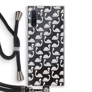 CaseCompany Zwanen: Samsung Galaxy Note 10 Plus Transparant Hoesje met koord