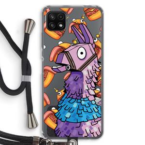 CaseCompany Loot Burger: Samsung Galaxy A22 5G Transparant Hoesje met koord