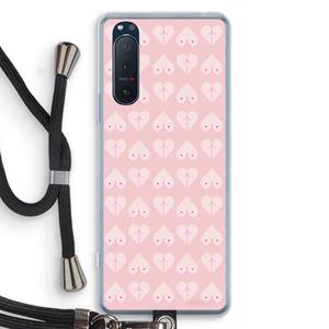 CaseCompany Ass 'n Titties: Sony Xperia 5 II Transparant Hoesje met koord