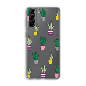 CaseCompany Sanseveria: Samsung Galaxy S21 Plus Transparant Hoesje