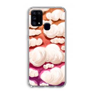 CaseCompany Katoen Wolken: Samsung Galaxy M31 Transparant Hoesje