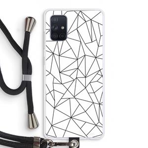CaseCompany Geometrische lijnen zwart: Samsung Galaxy A71 Transparant Hoesje met koord