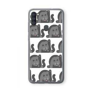 CaseCompany Cats: Samsung Galaxy A11 Transparant Hoesje