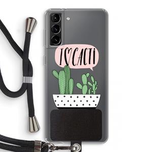 CaseCompany I love cacti: Samsung Galaxy S21 Plus Transparant Hoesje met koord