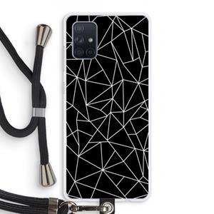 CaseCompany Geometrische lijnen wit: Samsung Galaxy A71 Transparant Hoesje met koord