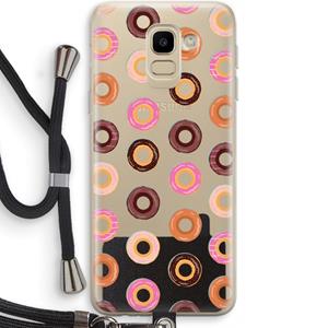 CaseCompany Donuts: Samsung Galaxy J6 (2018) Transparant Hoesje met koord