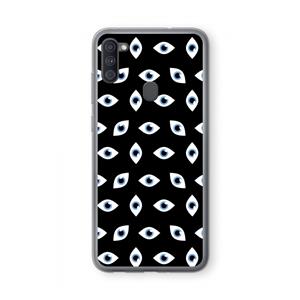 CaseCompany Eyes pattern: Samsung Galaxy A11 Transparant Hoesje