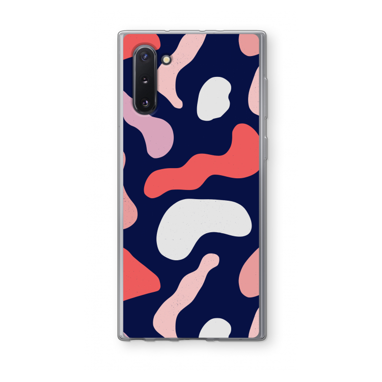 CaseCompany Memphis Shapes Pink: Samsung Galaxy Note 10 Transparant Hoesje