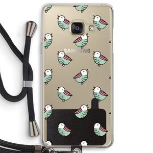 CaseCompany Vogeltjes: Samsung Galaxy A3 (2016) Transparant Hoesje met koord