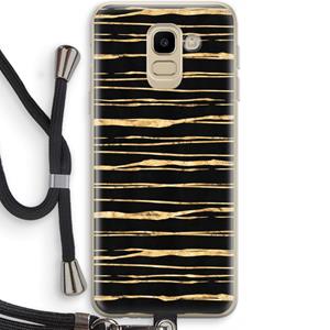 CaseCompany Gouden strepen: Samsung Galaxy J6 (2018) Transparant Hoesje met koord