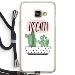 CaseCompany I love cacti: Samsung Galaxy A3 (2016) Transparant Hoesje met koord
